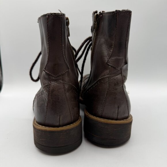Steve Madden Mens Troopah-C Boots Leather Brown Cap Toe Zipper Size 9 Comba main image 6